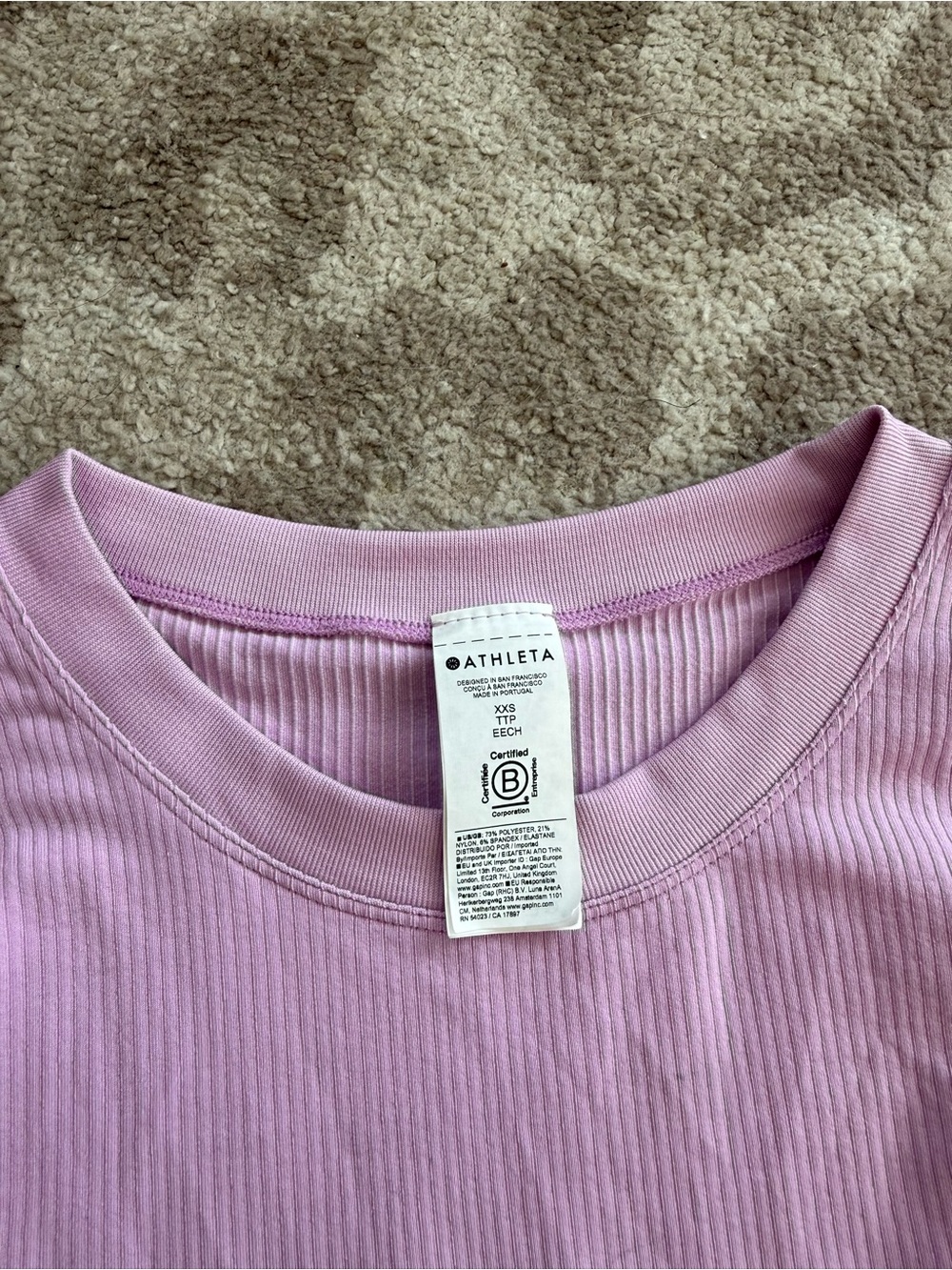 Athleta Ribbed Crewneck Tops - Blue, Green, Gray, Pink. 4 piece bundle. - Picture 8 of 9